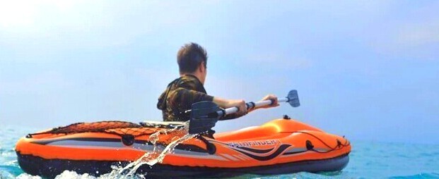 Kayak Gonfiabile Monoposto ZRAY Pathfinder-I con Pagaia a Doppia Pala e Pompa Mantice