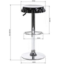 Set 2 Sgabelli Bar Cucina Seduta Forma Tappo di Bottiglia Sgabello Girevole Nero