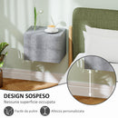Set di 2 Comodini Sospesi Design Moderno 40x29x30 cm con 2 Cassetti Grigio Cemento 