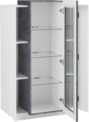 Vetrina 3 Ante 80x38x120,5 cm Coro Bianco/Report Grigio  