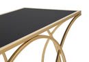 Console Infinity Small 120x40x79 cm in Ferro e Specchio Oro e Nero