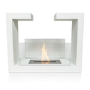 Camino a Bioetanolo da Terra Venus Free Standing Geometrico e Vetri Protettivi Serbatoio 850 ml in Acciaio Verniciato Bianco      