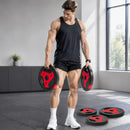 Dischi Pesi Palestra Set 4 Pezzi 30 kg con Foro 2,5 cm in PP e Cemento Nero      