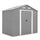 Casetta Porta Attrezzi 196x236x208 cm con Porte Scorrevoli e 4 Prese d'Aria in Acciaio e PP Grigio Chiaro