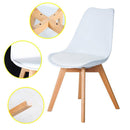 Set 4 Sedie 52x48,5x82 cm in Similpelle e Legno di Faggio Tommy Blu