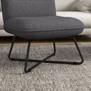Poltrona Imbottita 61x68x83,5 cm in Tessuto Grigio Scuro