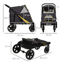 Passeggino per Cani Pieghevole 112x65x100 cm in Tessuto Oxford Grigio