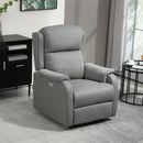 Poltrona Relax Reclinabile 150° con Poggiapiedi 77x91x106 cm in Tessuto Effetto Lino Grigio Scuro 