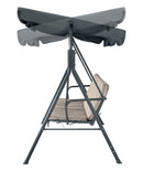 Dondolo 2 Posti da Giardino 170x110x152 cm in Acciaio e Poliestere Marrone