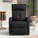 Poltrona Relax  67x87x98 cm Reclinabile 155° Max con Poggiapiedi in Tessuto Effetto Lino Nero      