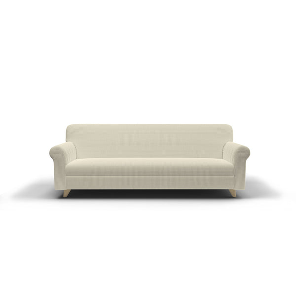 Leslie Cremefarbener Polyester-Stretch-Sofabezug, verschiedene Größen prezzo