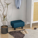 Pouf Poggiapiedi Imbottito 40x30x24 cm Rettangolare Blu Scuro  