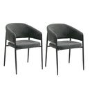 Set 2 Sedie Maya 59,5x54x78,5 cm in Tessuto Easy-Clean Grigio Scuro       
