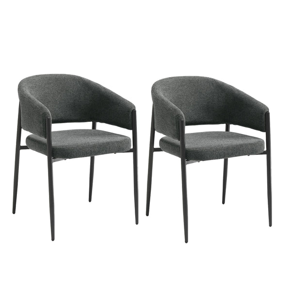Set 2 Sedie Maya 59,5x54x78,5 cm in Tessuto Easy-Clean Grigio Scuro prezzo