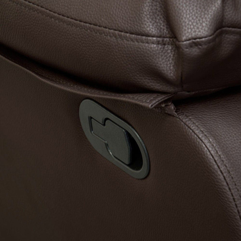 Divano 3 Posti Reclinabile Manuale 194x97x101 cm in Similpelle Rudy Marrone