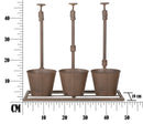 Vasetto Industry Triplo 49x19x48 cm in Ferro Marrone