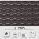Set Salotto da Giardino in Rattan Sintetico 6 Poltrone e Tavolino Marrone 