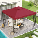 Tetto di Ricambio per Gazebo 3x3 m a 2 Livelli e Anti UV con Presa d'Aria in Poliestere Rosso      