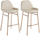 Set 2 Sgabelli 49,5x41x105 cm in Similpelle Beige