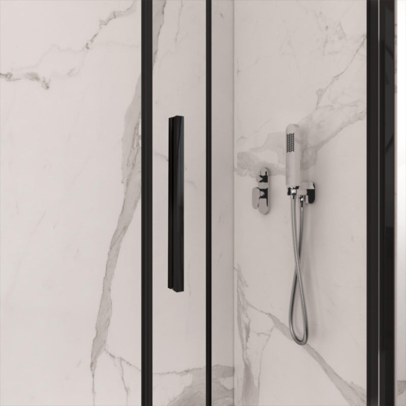 Box Doccia Angolare 80x130 cm 1 Anta Scorrevole in Cristallo Trasparente 6mm H195 Bonussi Eliane