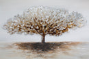 Dipinto su Tela Albero Alluminium 120x3,8x80 cm in Legno di Pino Metallo e Canvas