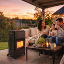 Stufa a Gas ed Elettrica Pieghevole 4,2 kW 42x46x75 cm con 3 Livelli di Calore e Sensore ODS in Metallo Nero      