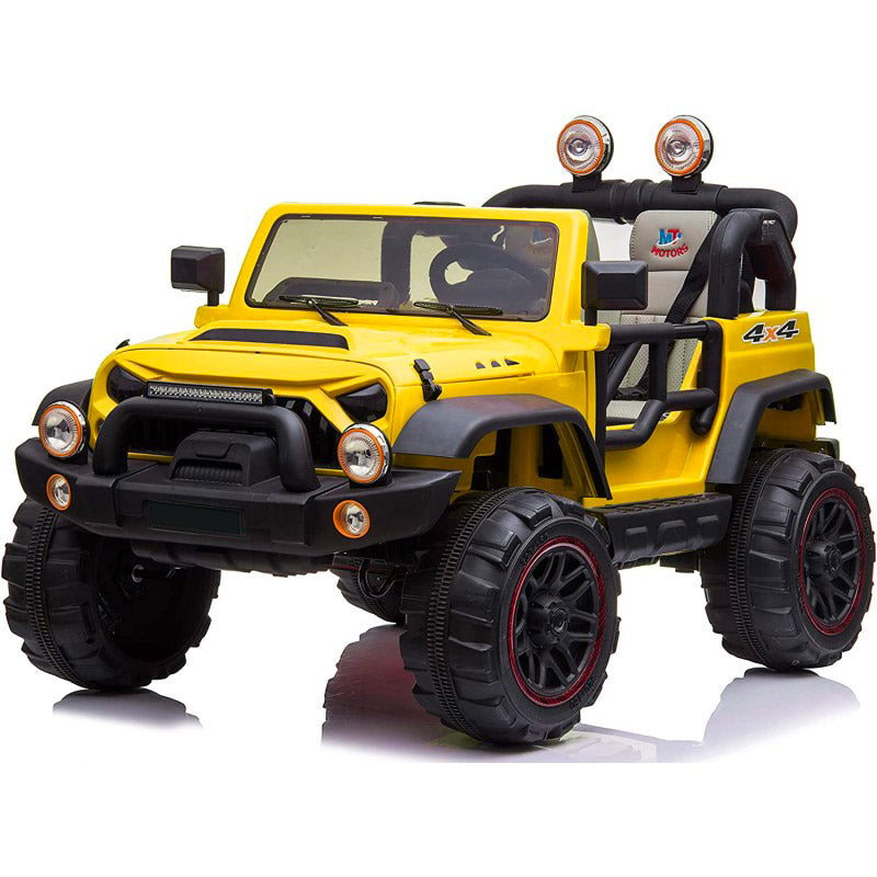Macchina Elettrica per Bambini 2 Posti Maxi Fuoristrada 12V Gialla