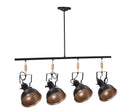 Lampadario Cups Nero 96,5x16,5x84,5 cm Metallo Nero