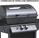 Barbecue a Gas 2,9 kw Alabama Superficie di Cottura in Pietra Lavica Nero  