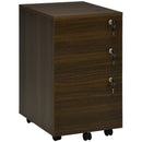 Cassettiera Schedario Portadocumenti 3 Cassetti 40x50x68,5 cm per Ufficio in MDF con Ruote Marrone