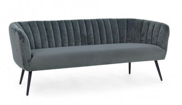 prezzo Avril Sofa 3 Regale in grauem Stoff mit Samteffekt