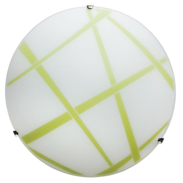 online Deckenleuchte 1xE27 Haken Chromplatte Glas Weiß-Grün E-Energy Dario