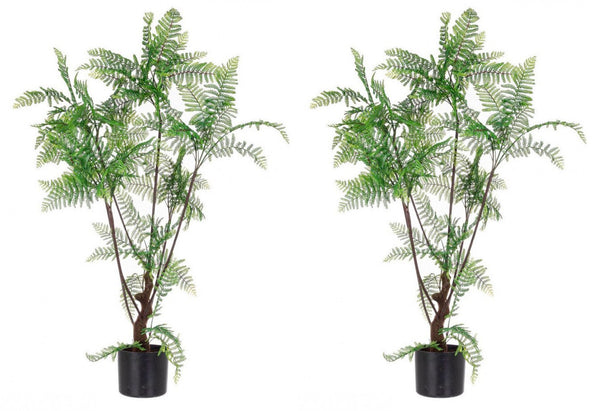 Set 2 Piante Artificiali di Felce 108 h in Plastica con Vasi Verde sconto