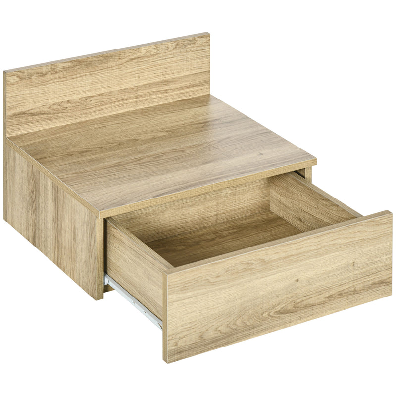 Set 2 Comodini Sospesi 43x36,5x30,5 cm in Truciolato Naturale