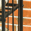 Portalegna per Camino Legnaia a 2 ripiani in Metallo 41,5x32,5x74,5 cm Max 60Kg con attrezzi Nero