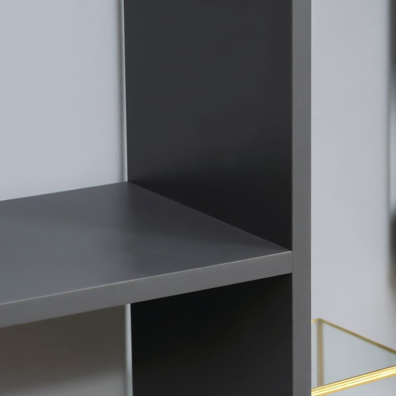 Libreria con Ripiani Irregolari 125x22x129 cm in Legno Truciolato Grigio