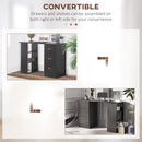 Scrivania PC da Ufficio 3 Ripiani 3 Cassetti 120x49x72 cm in Legno MDF Nera