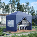 Gazebo Pieghevole da Giardino 2,95x2,95x2,58m in Acciaio e Tessuto Oxford Blu