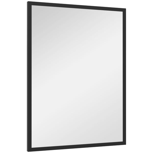 online Specchio da Parete Rettangolare con Ganci 60x80 cm in Vetro e MDF Nero