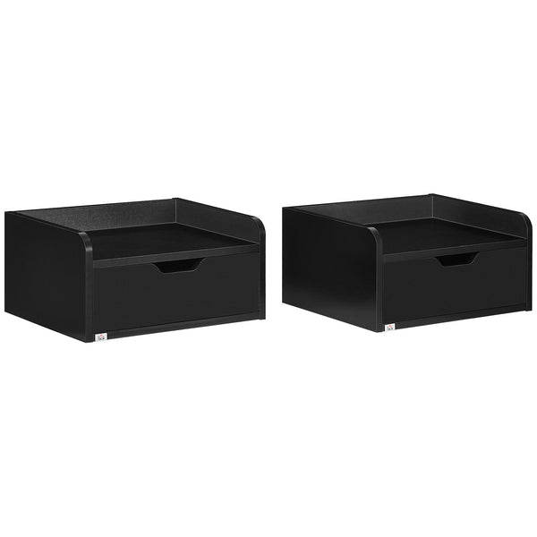 Set 2 Comodini Sospesi 40x30x19,5 cm in Truciolato Nero online