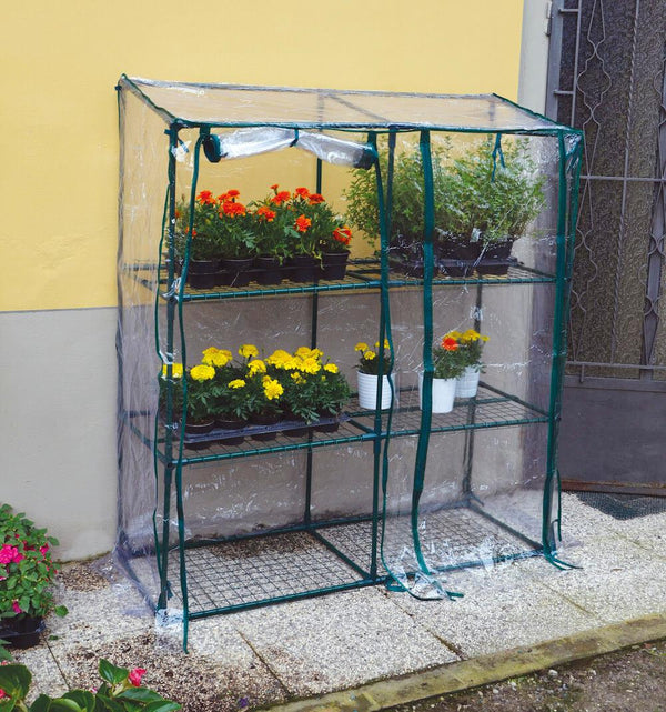 Rechteckiges Gartengewächshaus Bertozzi aus Metall und PVC sconto