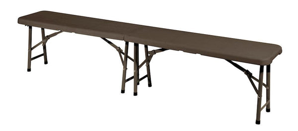 sconto Klappbank für die Gastronomie aus Stahl und braunem Bertozzi-Kunststoff