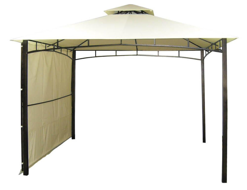 Gazebo da Giardino 3.3X3.3M Struttura in Metallo Telo Naturale Bertozzi Antigua