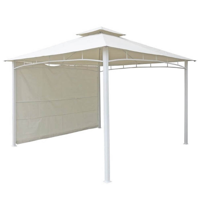 Gazebo da Giardino 3.3X3.3M Struttura in Metallo Telo Bianco Bertozzi Antigua