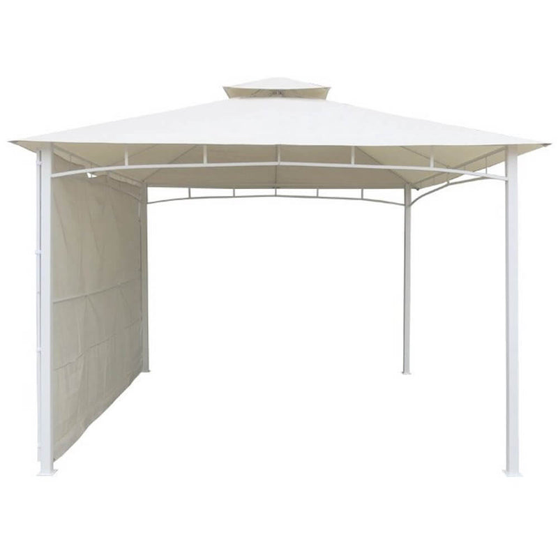 Gazebo da Giardino 3.3X3.3M Struttura in Metallo Telo Bianco Bertozzi Antigua