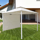 Gazebo da Giardino 3.3X3.3M Struttura in Metallo Telo Bianco Bertozzi Antigua