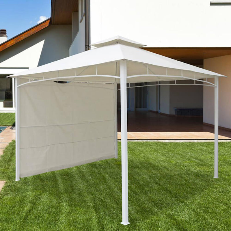 Gazebo da Giardino 3.3X3.3M Struttura in Metallo Telo Bianco Bertozzi Antigua