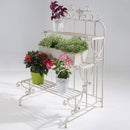 Fioriera a Scala da Terrazzo in Ferro Colore Avorio Bertozzi Flower House