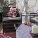 Set Salotto da Giardino Divano 2 Posti Tavolo e 2 Poltrone in Polyrattan Marrone Bertozzi Giulietta