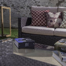 Set Salotto da Giardino Divano Tavolo 2 Poltrone in Polyrattan Marrone Bertozzi Rebecca